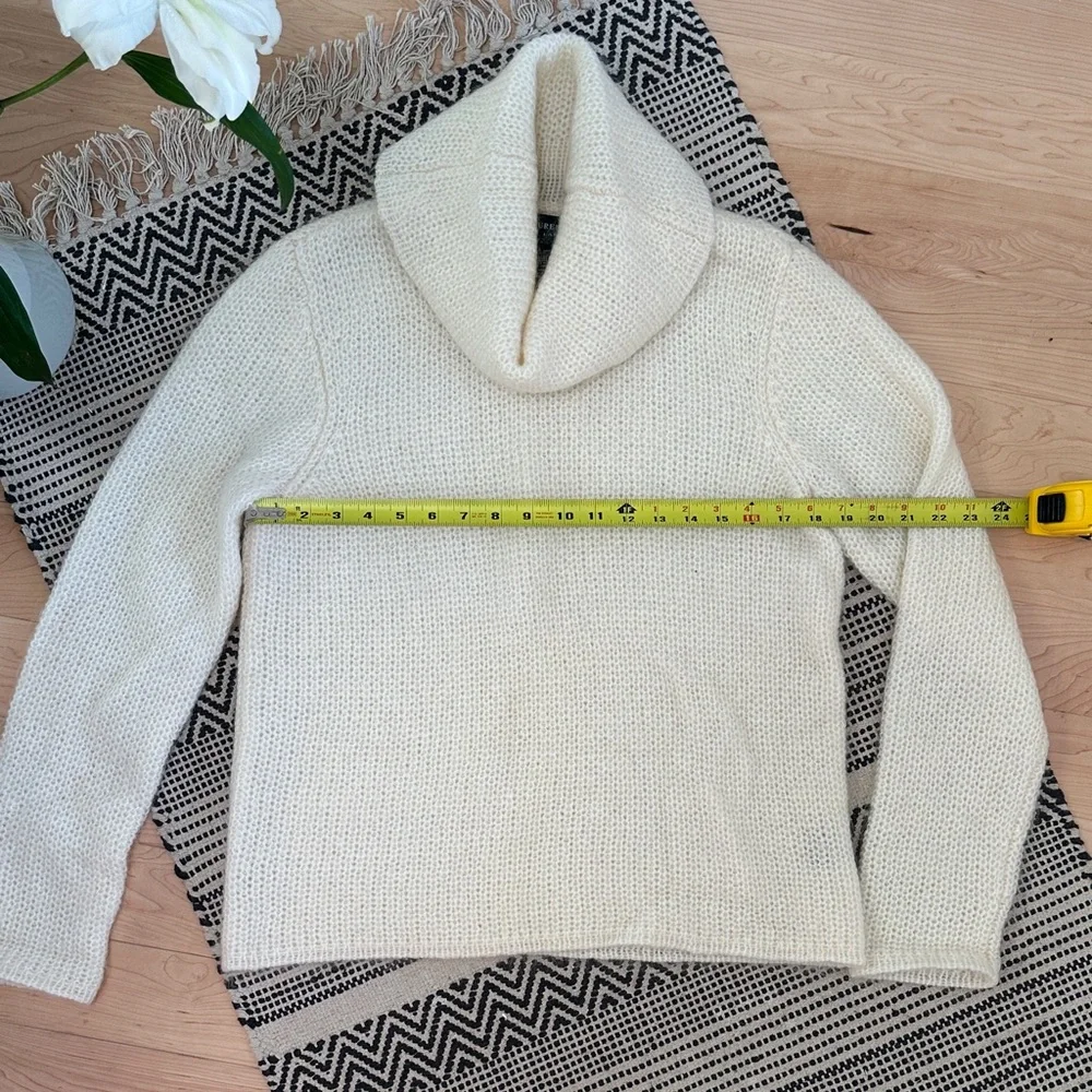 Ralph Lauren Off-White Mohair Turtleneck Sweater. Like new!